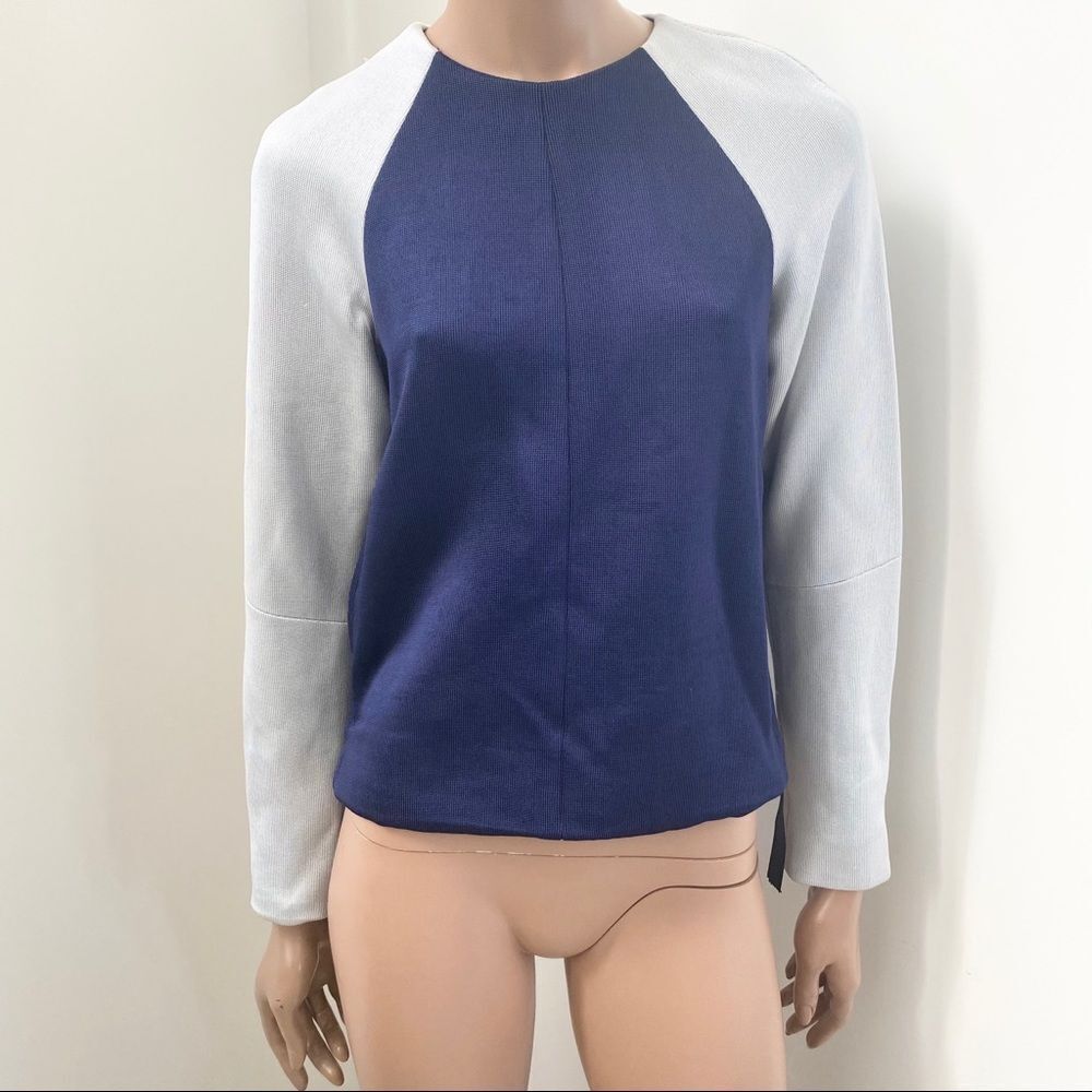 Rag & Bone Blue Gray Color Block Long Sleeves Zip… - image 3